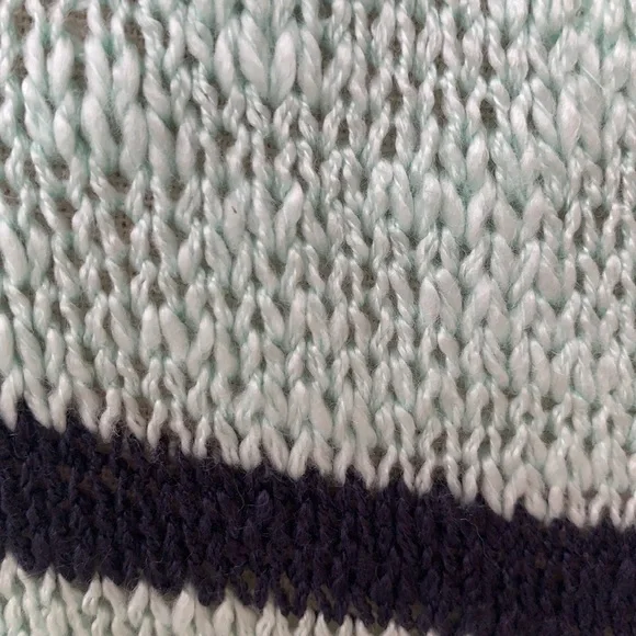 Miracle Mint Green Distressed Wide Neck Knit Stripe Top - Picture 10 of 11